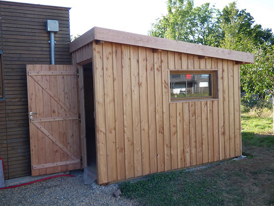 abri monopente en douglas naturel